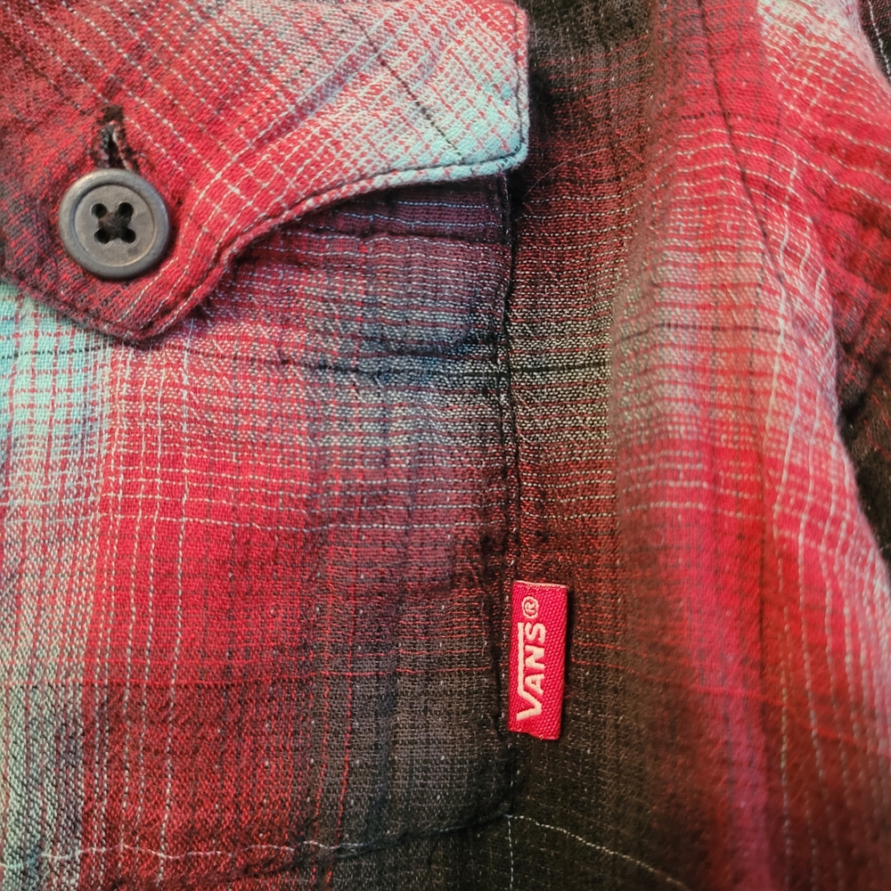 Vans Plaid Button Down Shirt Streetwear Skater Effortless - Picture 3 of 5